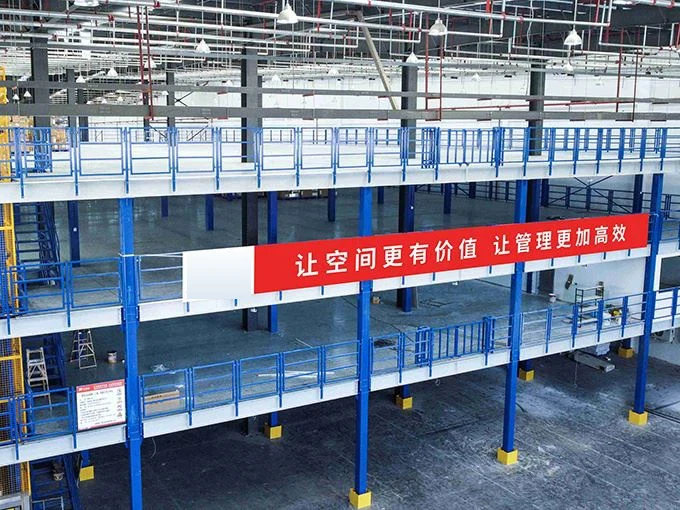 Plataforma de estructura de acero — sistema AS/RS de almacenamiento automático de pallets y cajas